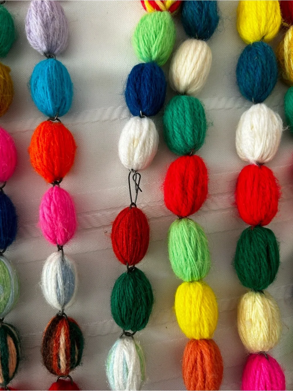 Vintage Mexican Pompom Garland Christmas Tree Home Holiday Decor Multicolor